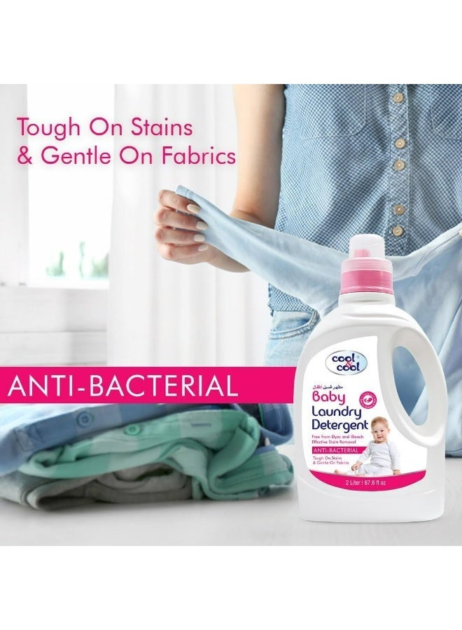 Cool & Cool Baby Laundry Detergent Liquid 2 Liters – Gentle, Effective Cleaning, Dye-Free & Bleach-Free, Safe for Babies & Kids - Image 2